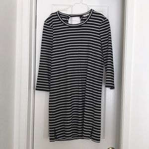 Striped keyhole 3/4 sleeve Madewell dress